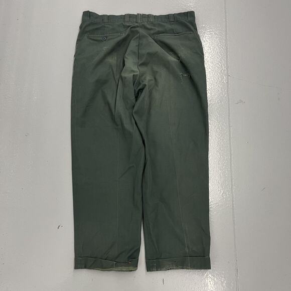 Vintage 60s Koraton Green Sanforized Workwear Chinos 40x29 - Picture 3 of 7